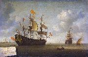 Jeronymus van Diest The seizure of the English flagship 'Royal Charles,' captured during the raid on Chatham, June 1667. china oil painting artist
